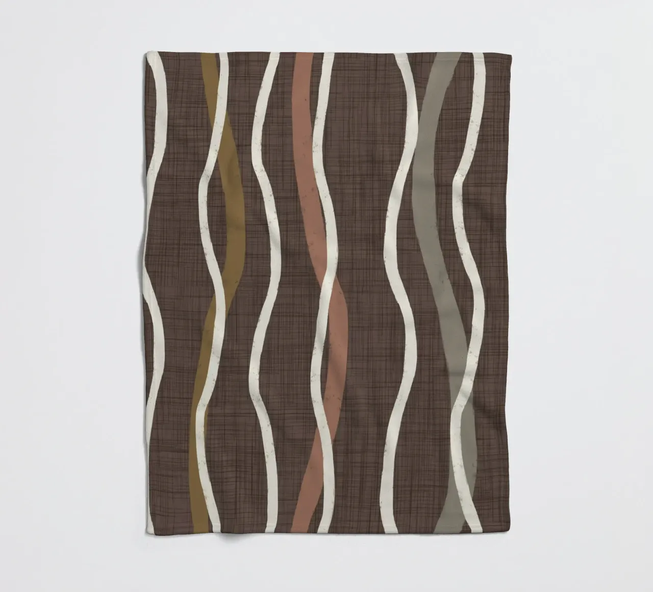 Linee ondulate retrò Caffè Quarzo PANTONE - Mid Century Modern coperta in pile da susanacosta
