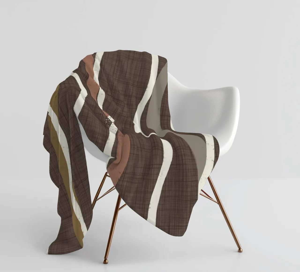 Linee ondulate retrò Caffè Quarzo PANTONE - Mid Century Modern coperta in pile da susanacosta
