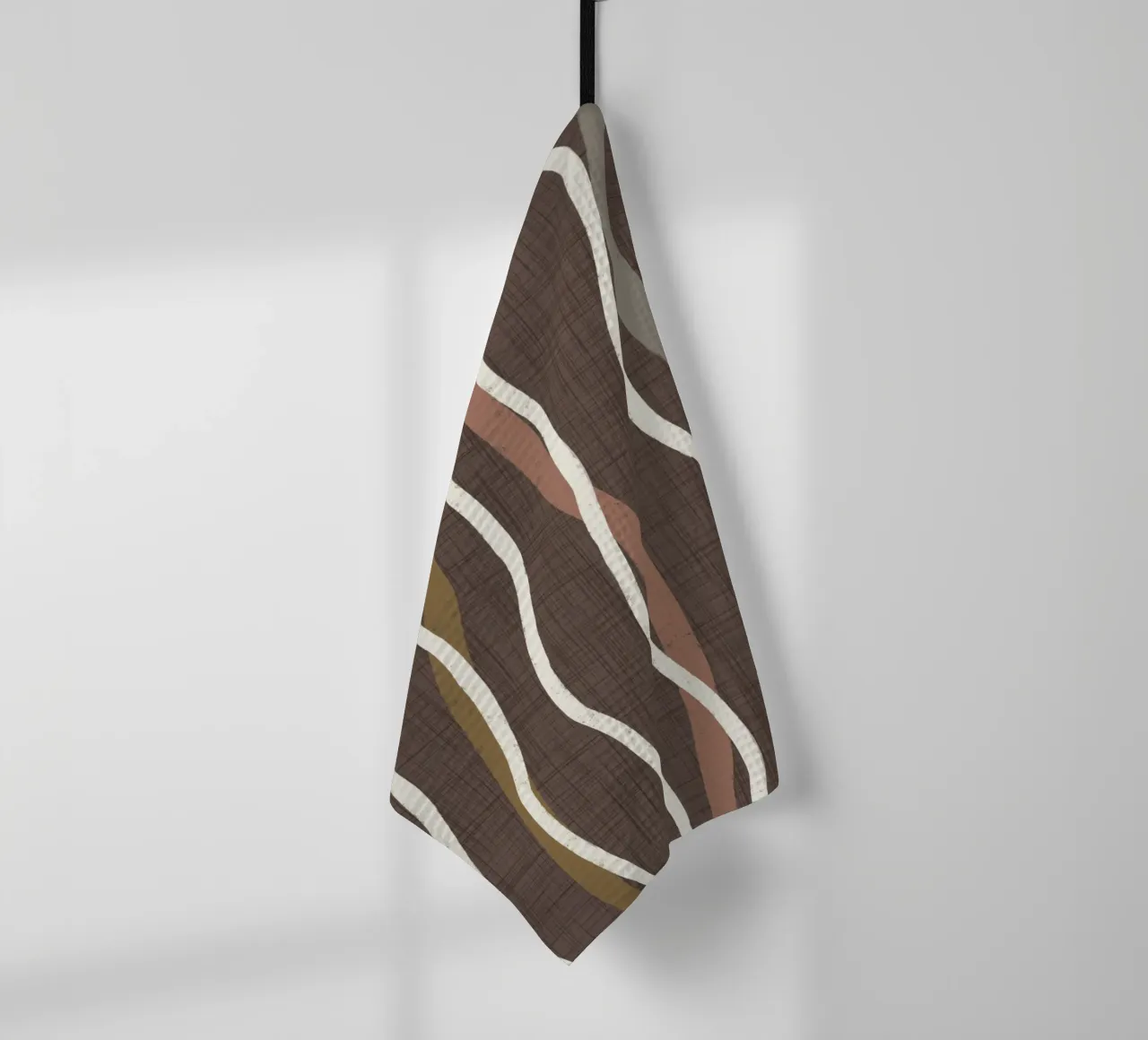 Linee ondulate retrò Caffè Quarzo PANTONE - Mid Century Modern canovaccio da cucina da susanacosta