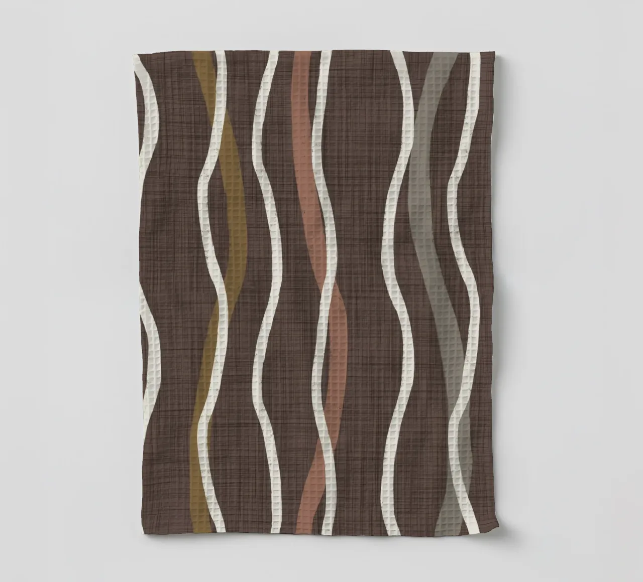 Linee ondulate retrò Caffè Quarzo PANTONE - Mid Century Modern canovaccio da cucina da susanacosta