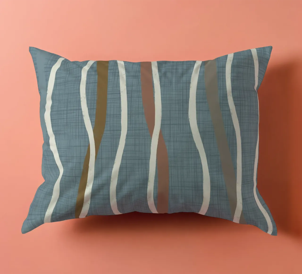 Linee ondulate retrò Arona PANTONE 16-4109 - Mid Century Modern cuscino da susanacosta