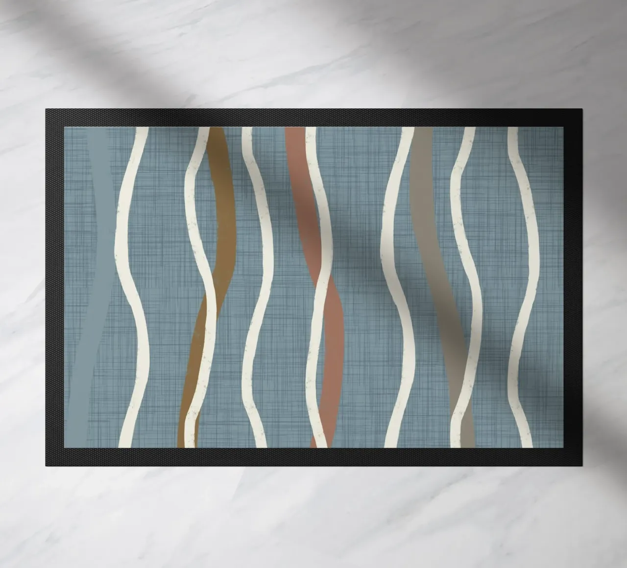 Linee ondulate retrò Arona PANTONE 16-4109 - Mid Century Modern zerbino da susanacosta