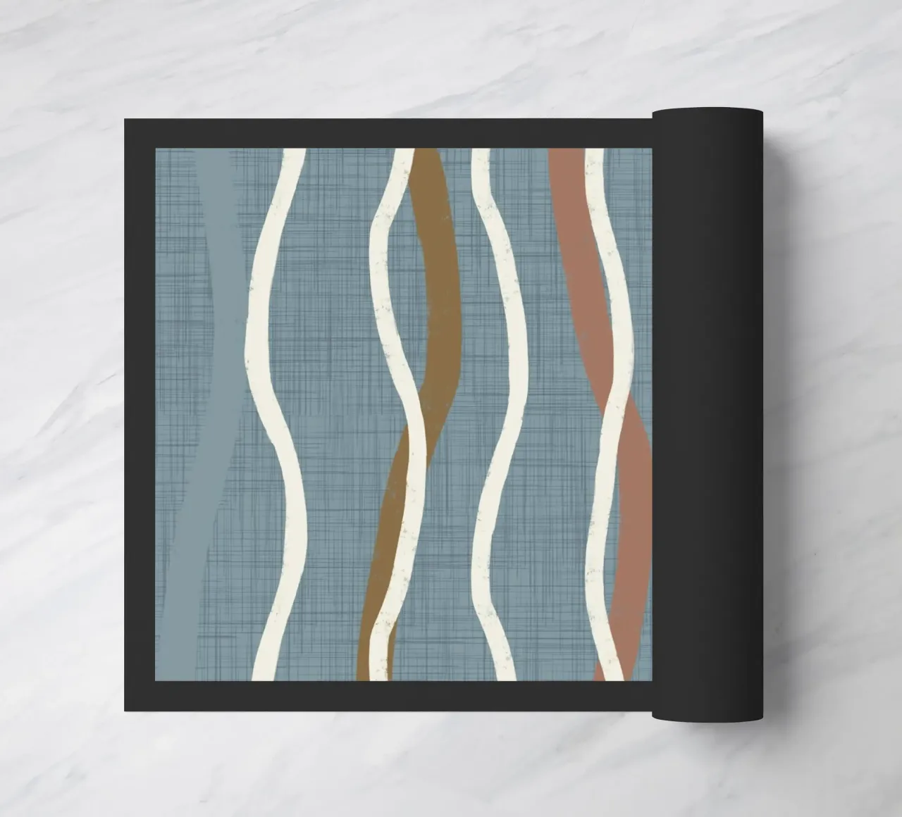 Linee ondulate retrò Arona PANTONE 16-4109 - Mid Century Modern zerbino da susanacosta