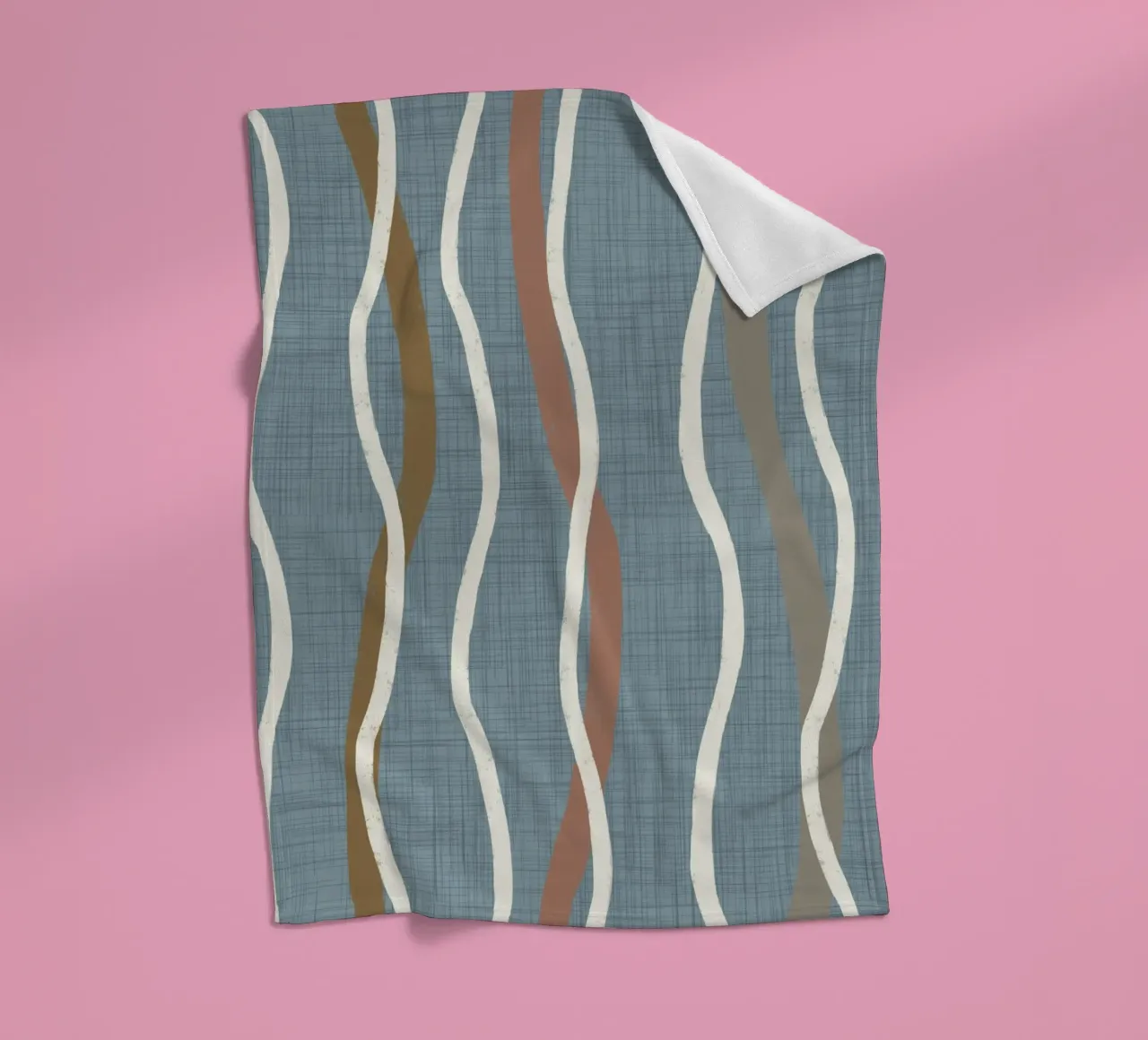 Linee ondulate retrò Arona PANTONE 16-4109 - Mid Century Modern coperta in pile da susanacosta