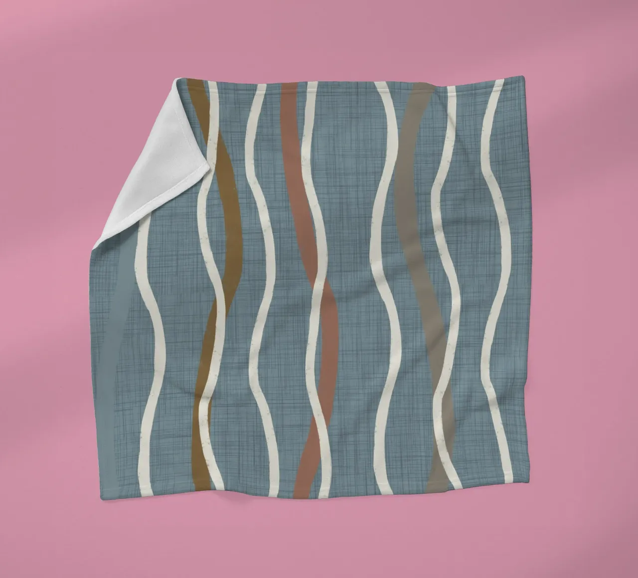 Linee ondulate retrò Arona PANTONE 16-4109 - Mid Century Modern coperta in pile da susanacosta