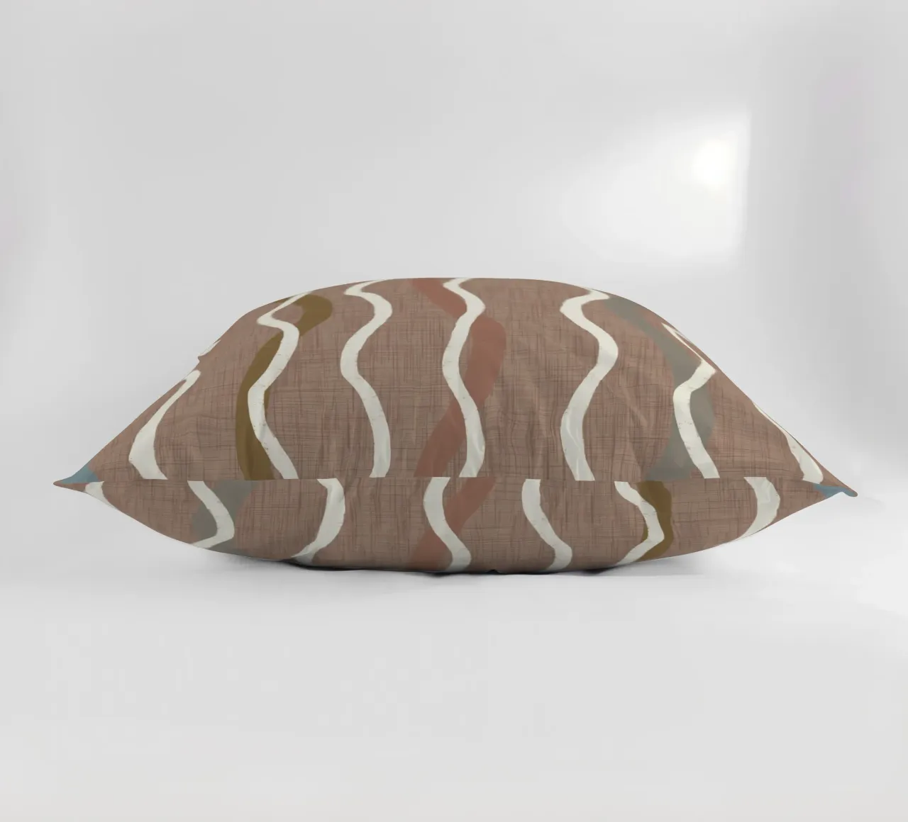 Linee ondulate retrò Warm Taupe PANTONE 16 - Mid Century Modern cuscino da susanacosta