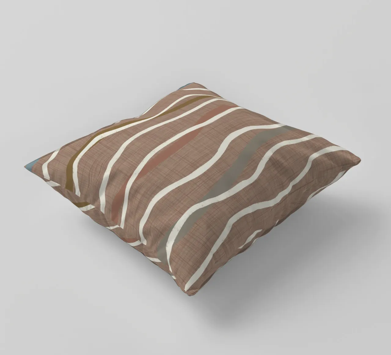 Linee ondulate retrò Warm Taupe PANTONE 16 - Mid Century Modern cuscino da susanacosta