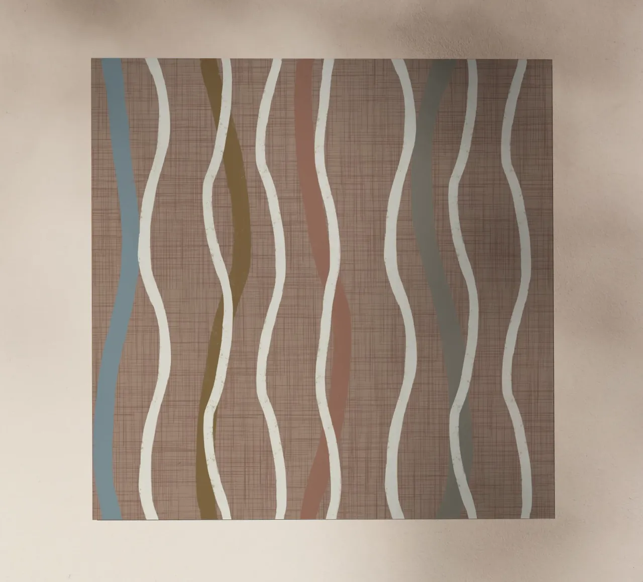 Linee ondulate retrò Warm Taupe PANTONE 16 - Mid Century Modern pellicola backlit da susanacosta