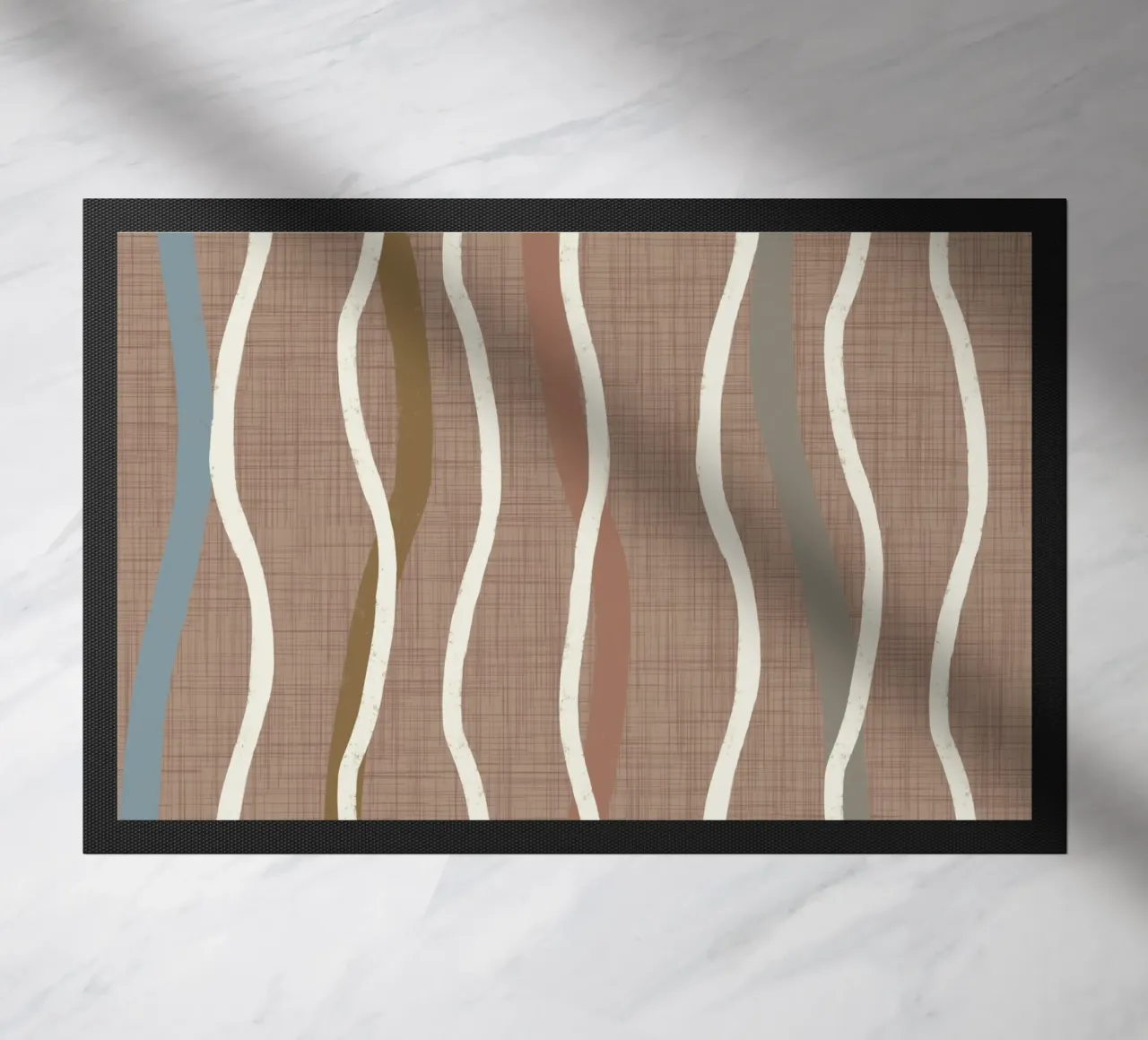 Linee ondulate retrò Warm Taupe PANTONE 16 - Mid Century Modern zerbino da susanacosta