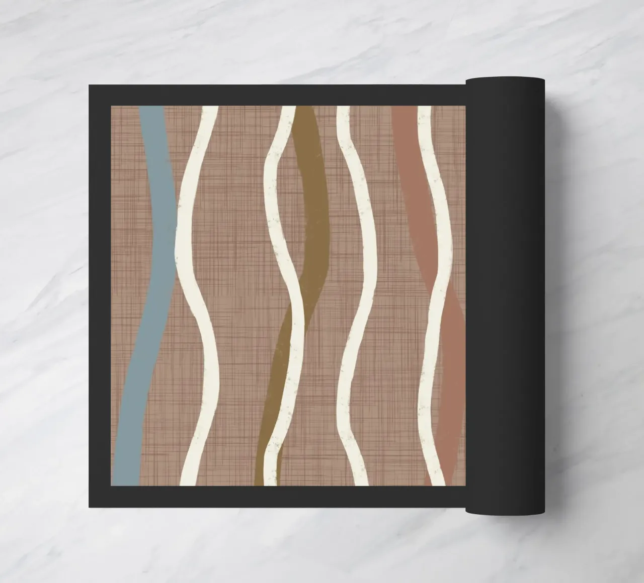 Linee ondulate retrò Warm Taupe PANTONE 16 - Mid Century Modern zerbino da susanacosta