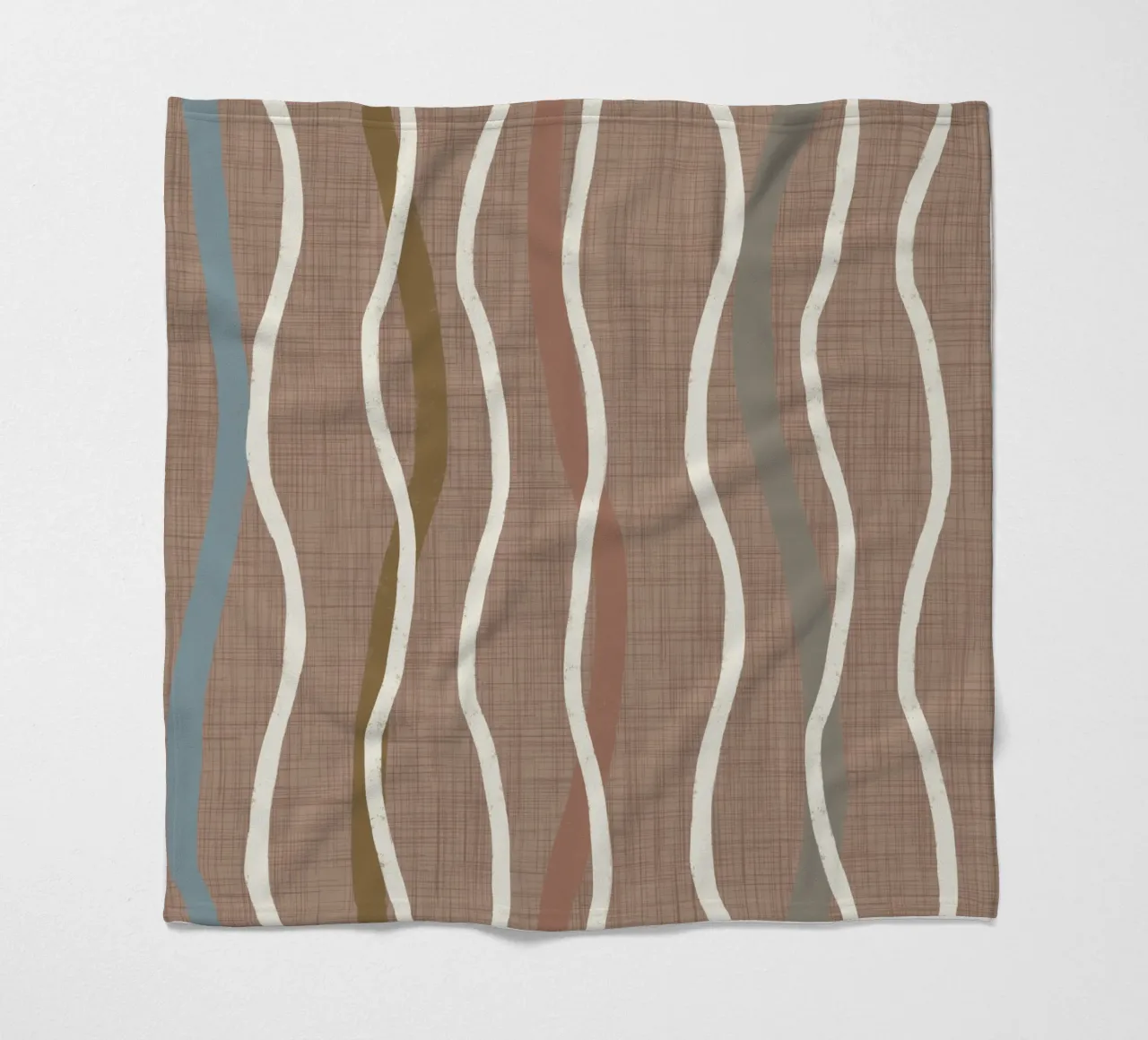 Linee ondulate retrò Warm Taupe PANTONE 16 - Mid Century Modern coperta in pile da susanacosta