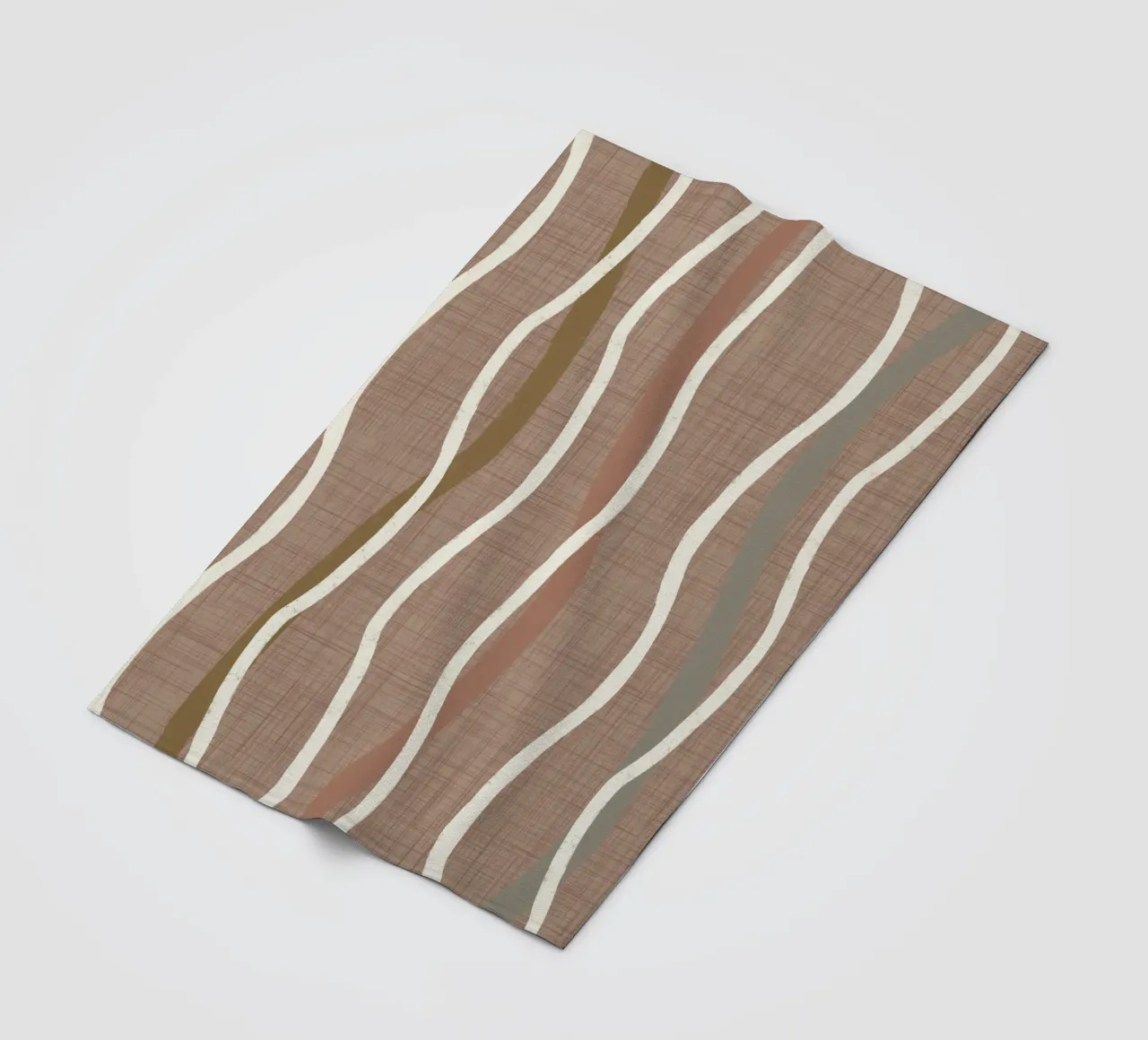 Linee ondulate retrò Warm Taupe PANTONE 16 - Mid Century Modern coperta in pile da susanacosta