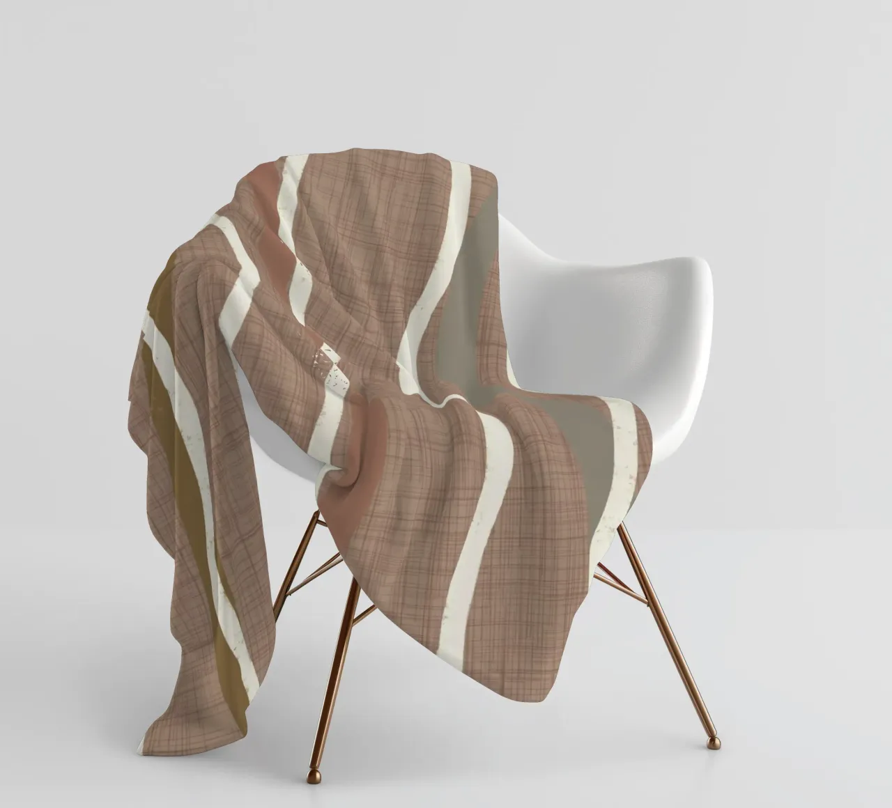 Linee ondulate retrò Warm Taupe PANTONE 16 - Mid Century Modern coperta in pile da susanacosta