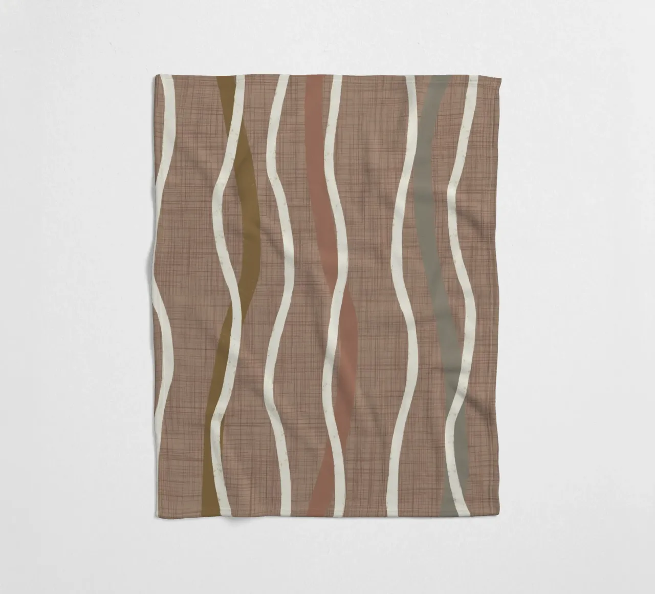 Linee ondulate retrò Warm Taupe PANTONE 16 - Mid Century Modern coperta in pile da susanacosta