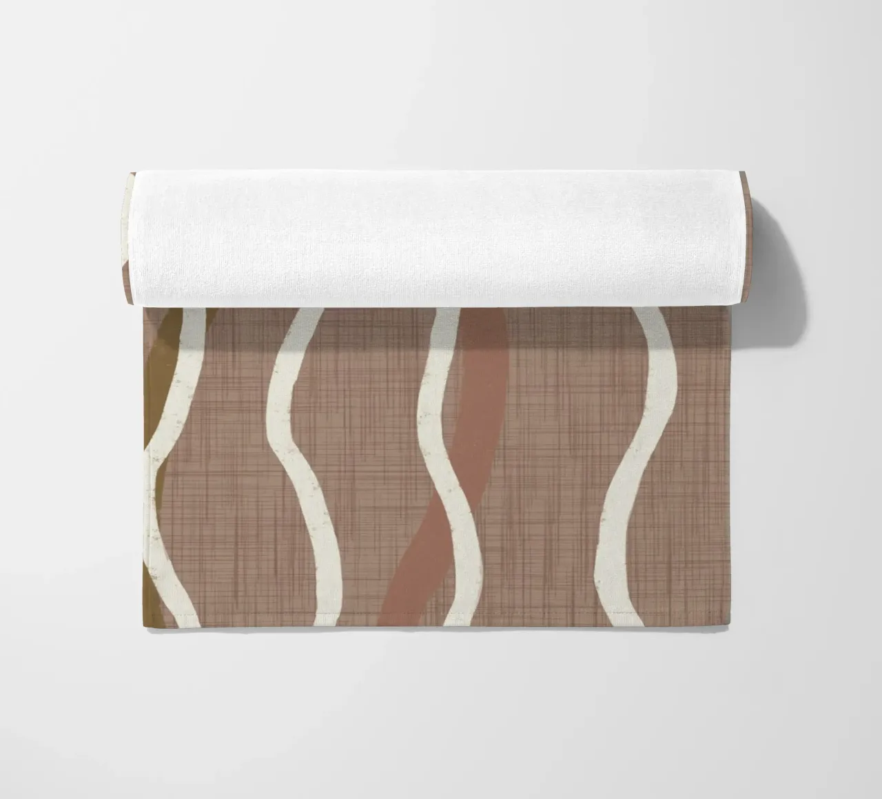 Linee ondulate retrò Warm Taupe PANTONE 16 - Mid Century Modern telo mare da susanacosta