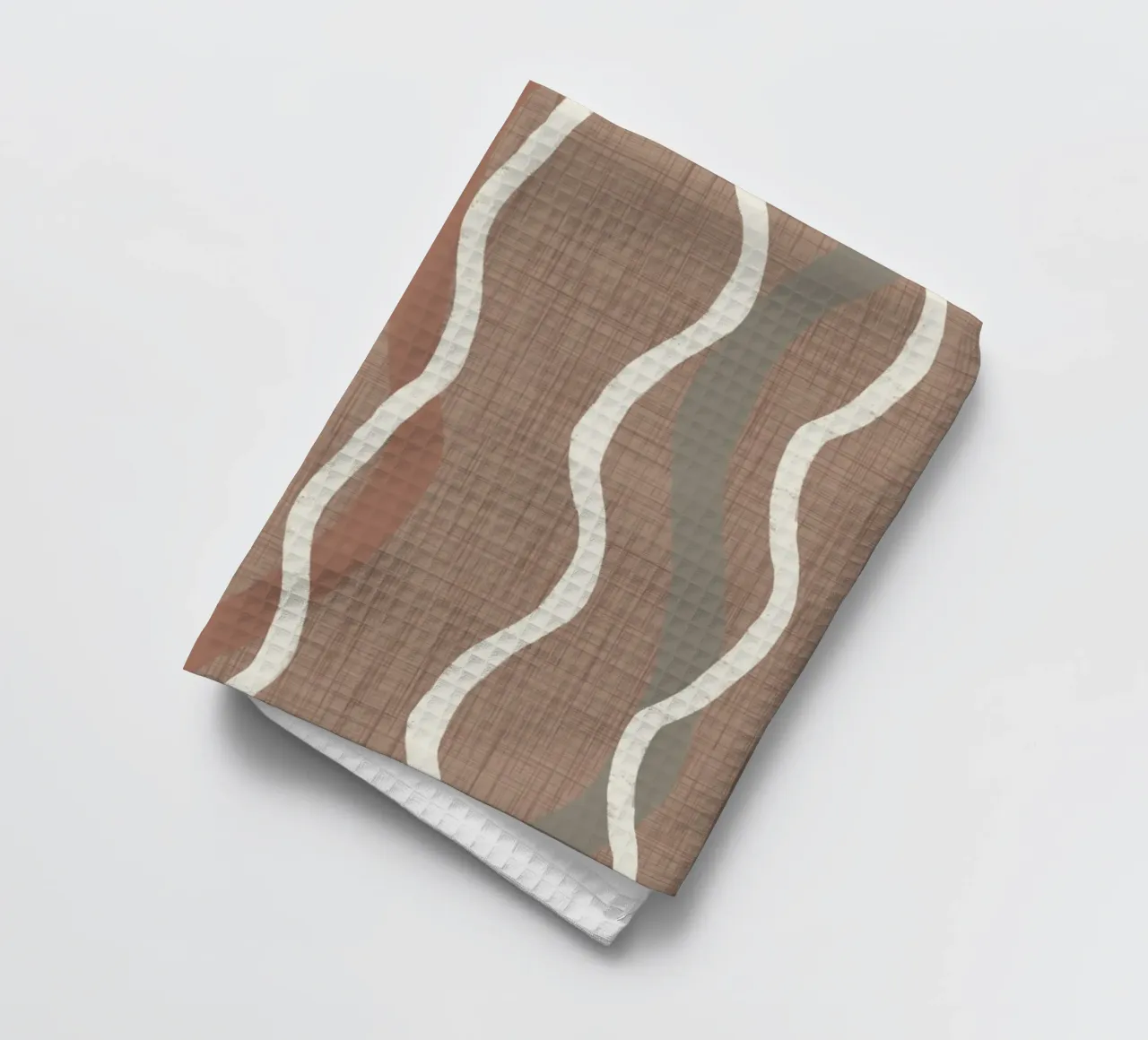 Linee ondulate retrò Warm Taupe PANTONE 16 - Mid Century Modern canovaccio da cucina da susanacosta