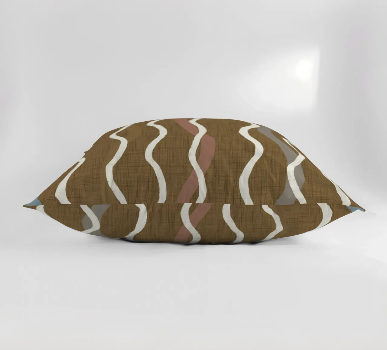 Linee ondulate retrò Oro spento PANTONE 17-0935 - Mid Century Mod cuscino da susanacosta