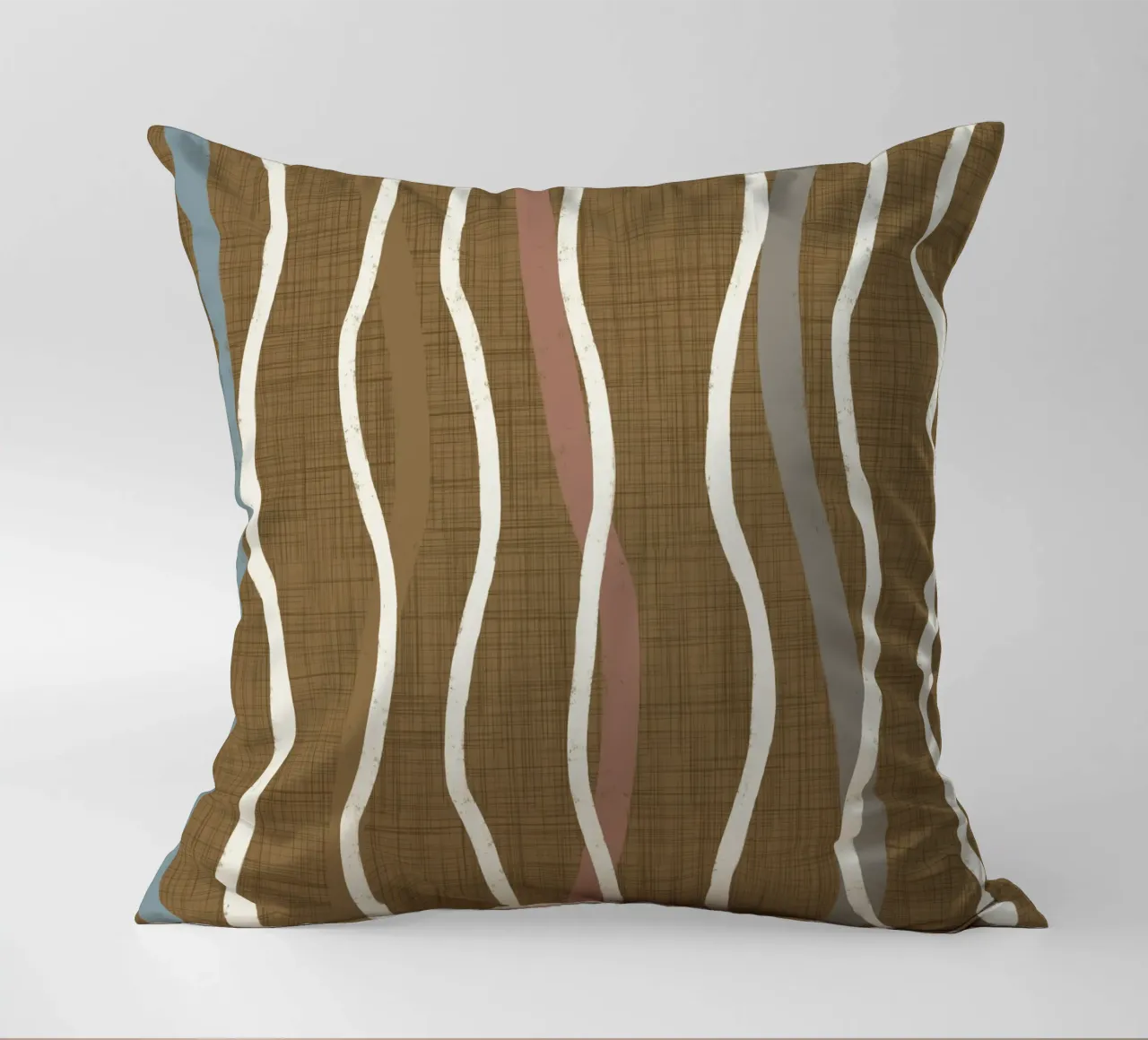 Linee ondulate retrò Oro spento PANTONE 17-0935 - Mid Century Mod cuscino da susanacosta