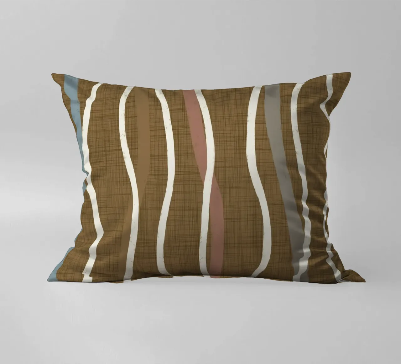 Linee ondulate retrò Oro spento PANTONE 17-0935 - Mid Century Mod cuscino da susanacosta
