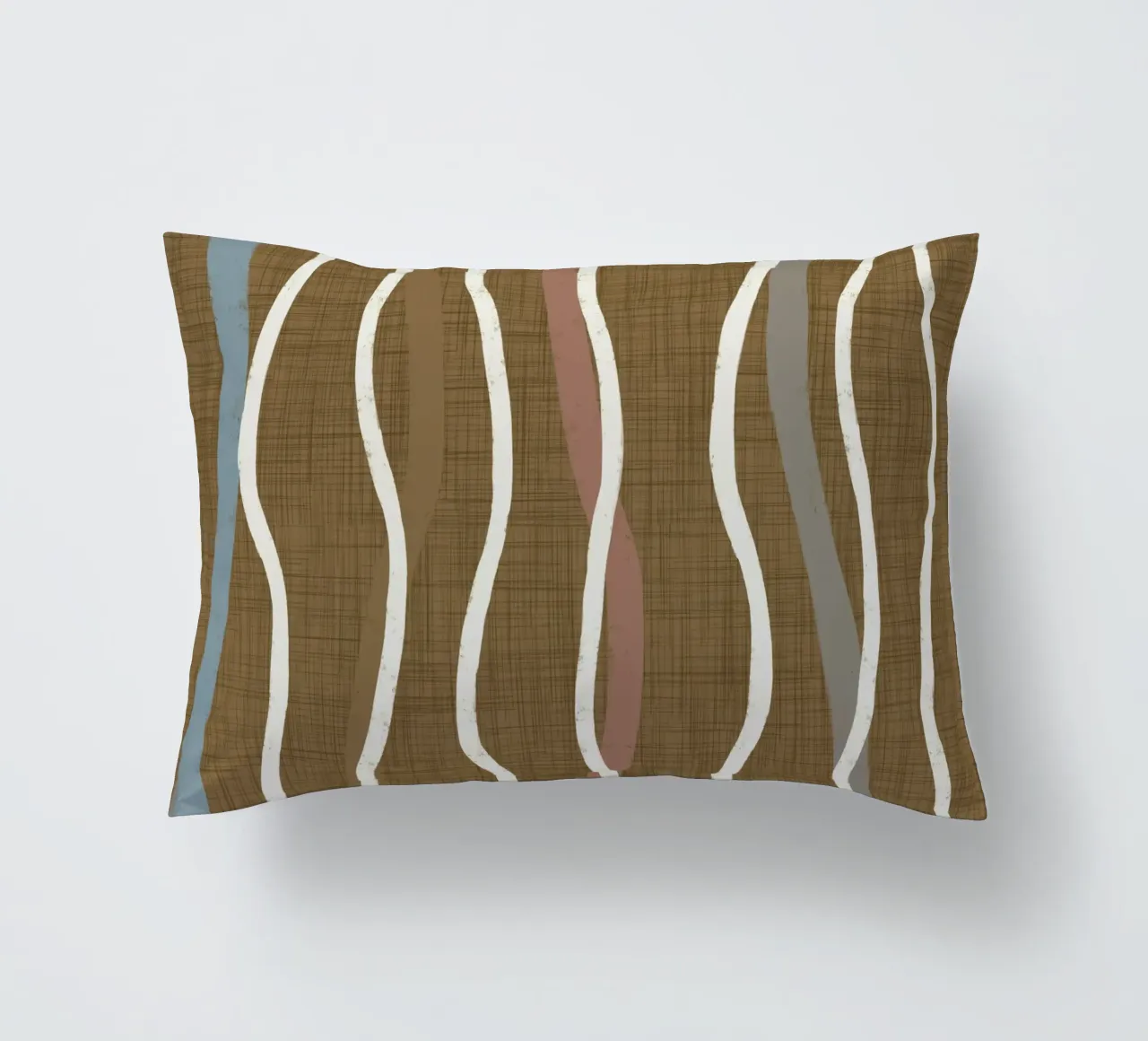 Linee ondulate retrò Oro spento PANTONE 17-0935 - Mid Century Mod cuscino da susanacosta