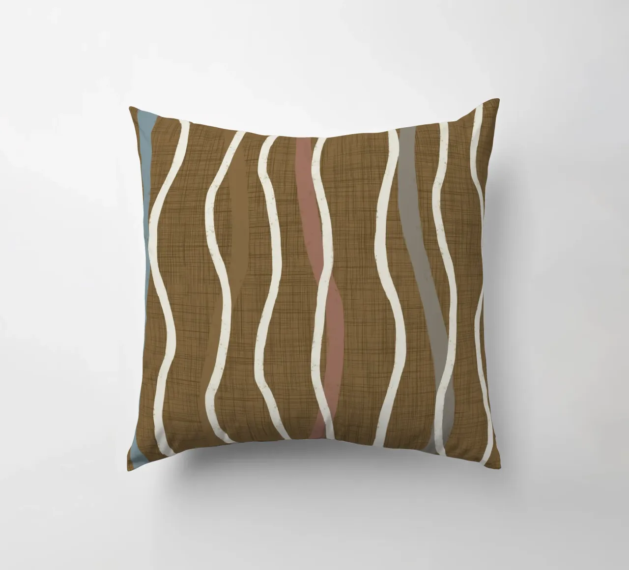 Linee ondulate retrò Oro spento PANTONE 17-0935 - Mid Century Mod cuscino da susanacosta