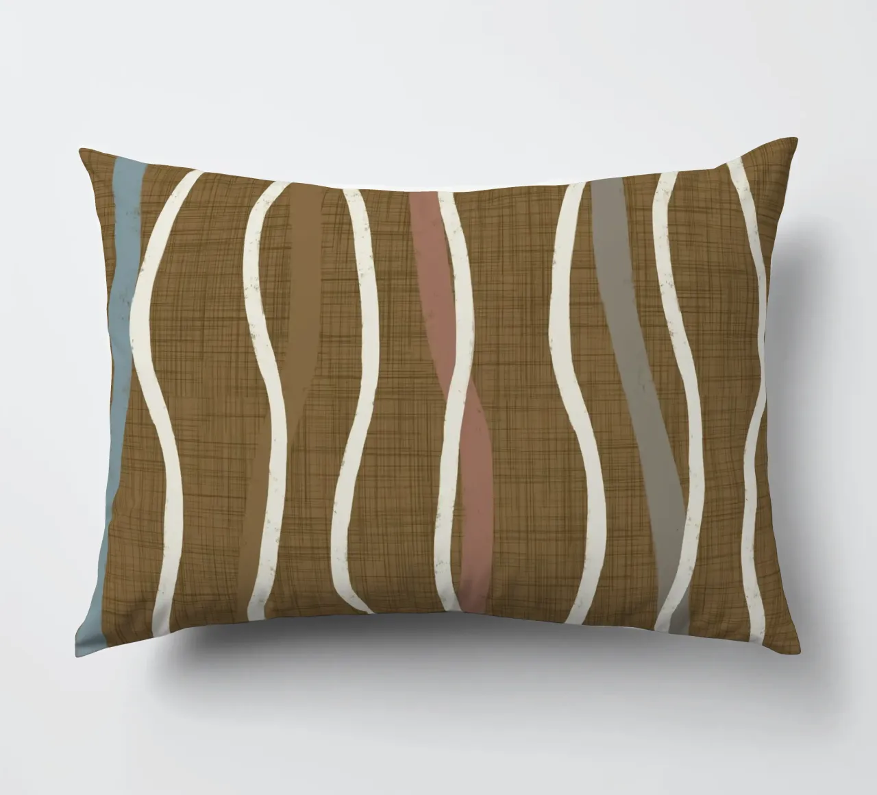 Linee ondulate retrò Oro spento PANTONE 17-0935 - Mid Century Mod cuscino da susanacosta