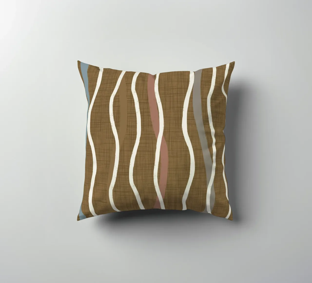 Linee ondulate retrò Oro spento PANTONE 17-0935 - Mid Century Mod cuscino da susanacosta