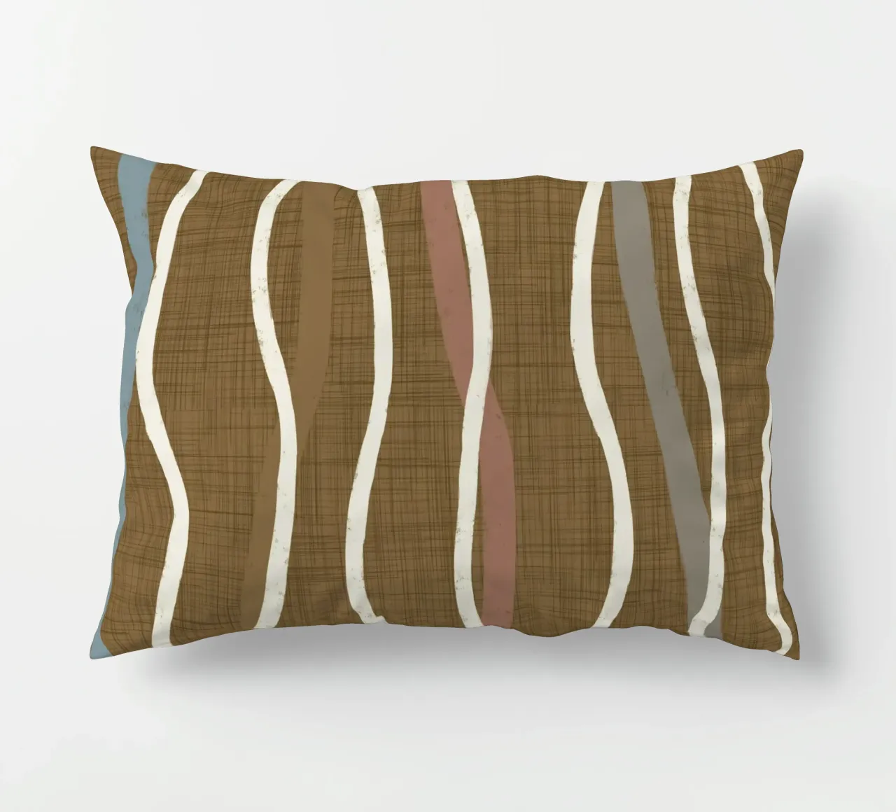 Linee ondulate retrò Oro spento PANTONE 17-0935 - Mid Century Mod cuscino da susanacosta