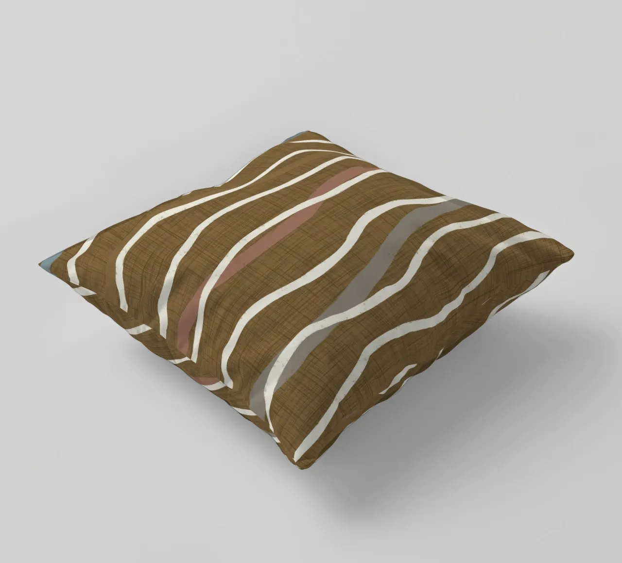 Linee ondulate retrò Oro spento PANTONE 17-0935 - Mid Century Mod cuscino da susanacosta