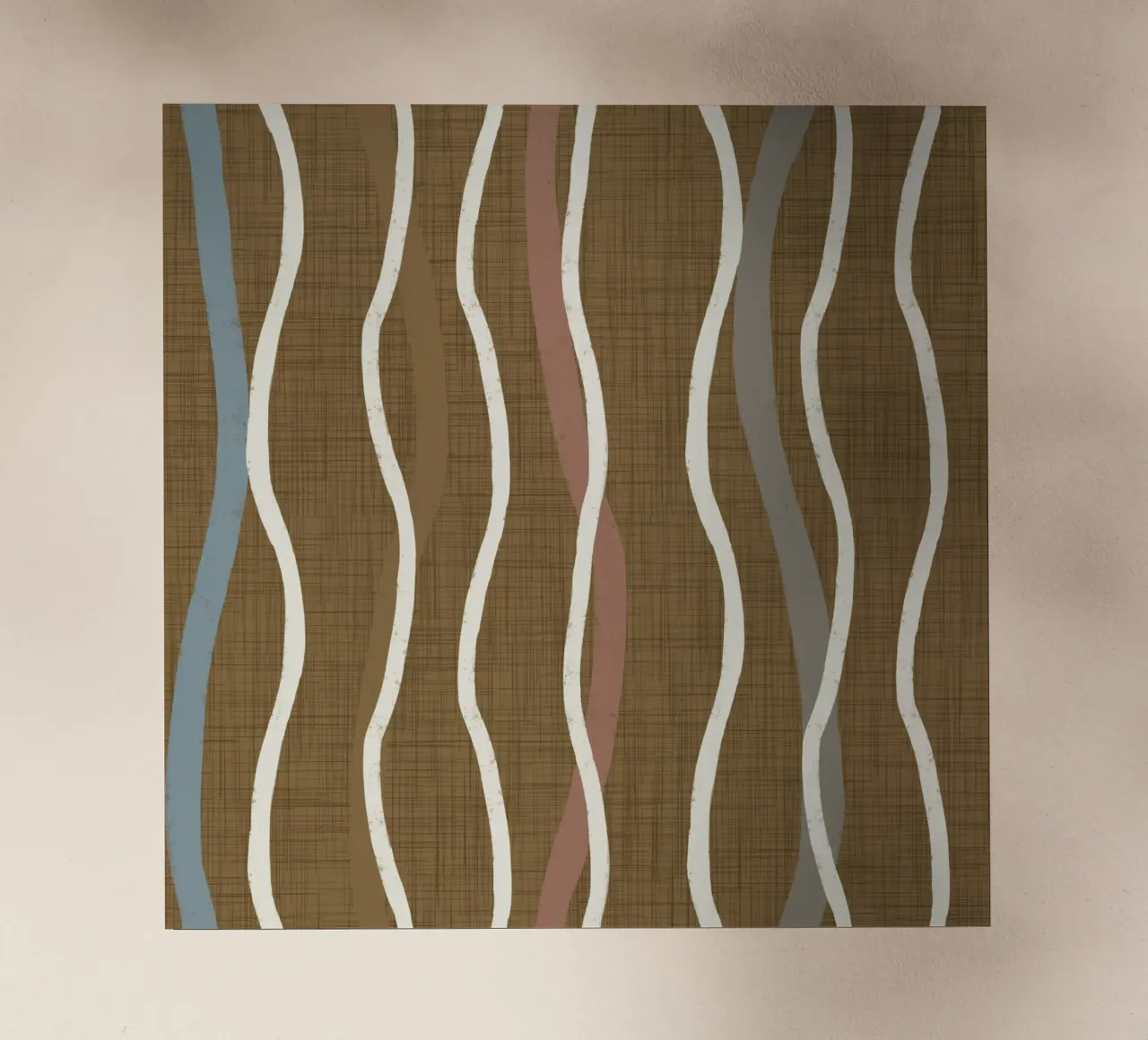 Linee ondulate retrò Oro spento PANTONE 17-0935 - Mid Century Mod pellicola backlit da susanacosta