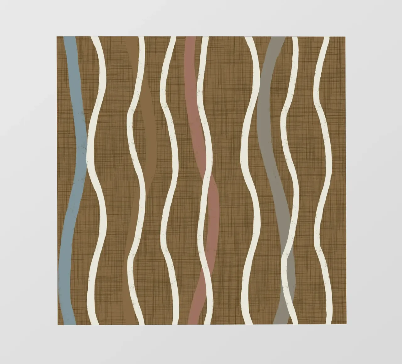 Linee ondulate retrò Oro spento PANTONE 17-0935 - Mid Century Mod telo in pvc da susanacosta