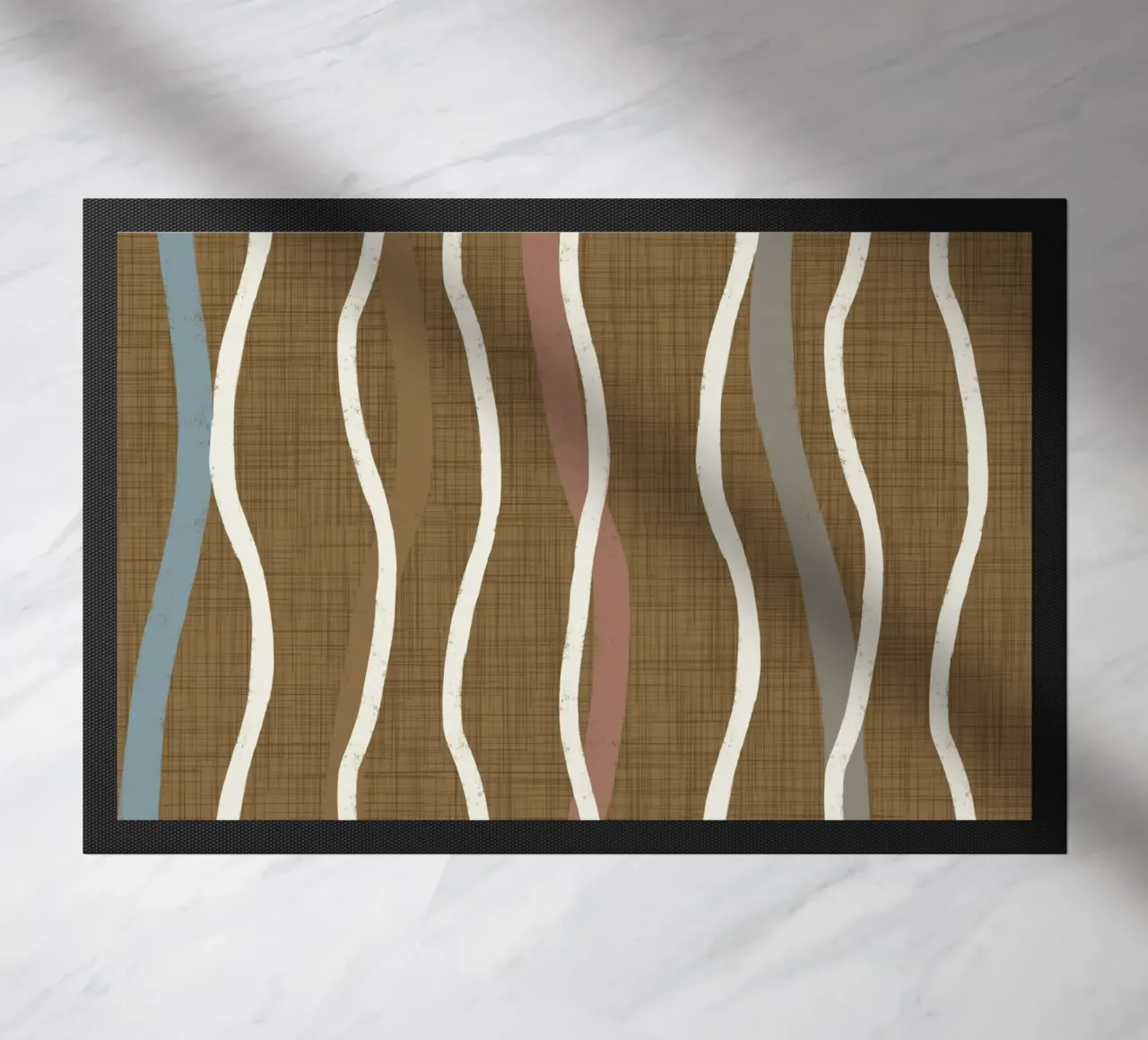 Linee ondulate retrò Oro spento PANTONE 17-0935 - Mid Century Mod zerbino da susanacosta