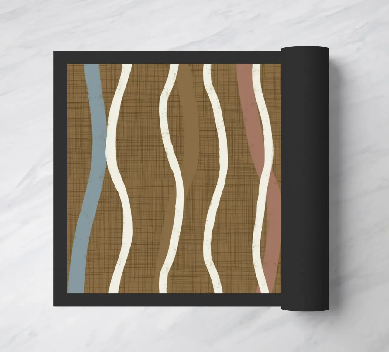 Linee ondulate retrò Oro spento PANTONE 17-0935 - Mid Century Mod zerbino da susanacosta