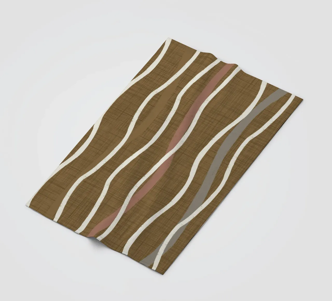 Linee ondulate retrò Oro spento PANTONE 17-0935 - Mid Century Mod coperta in pile da susanacosta