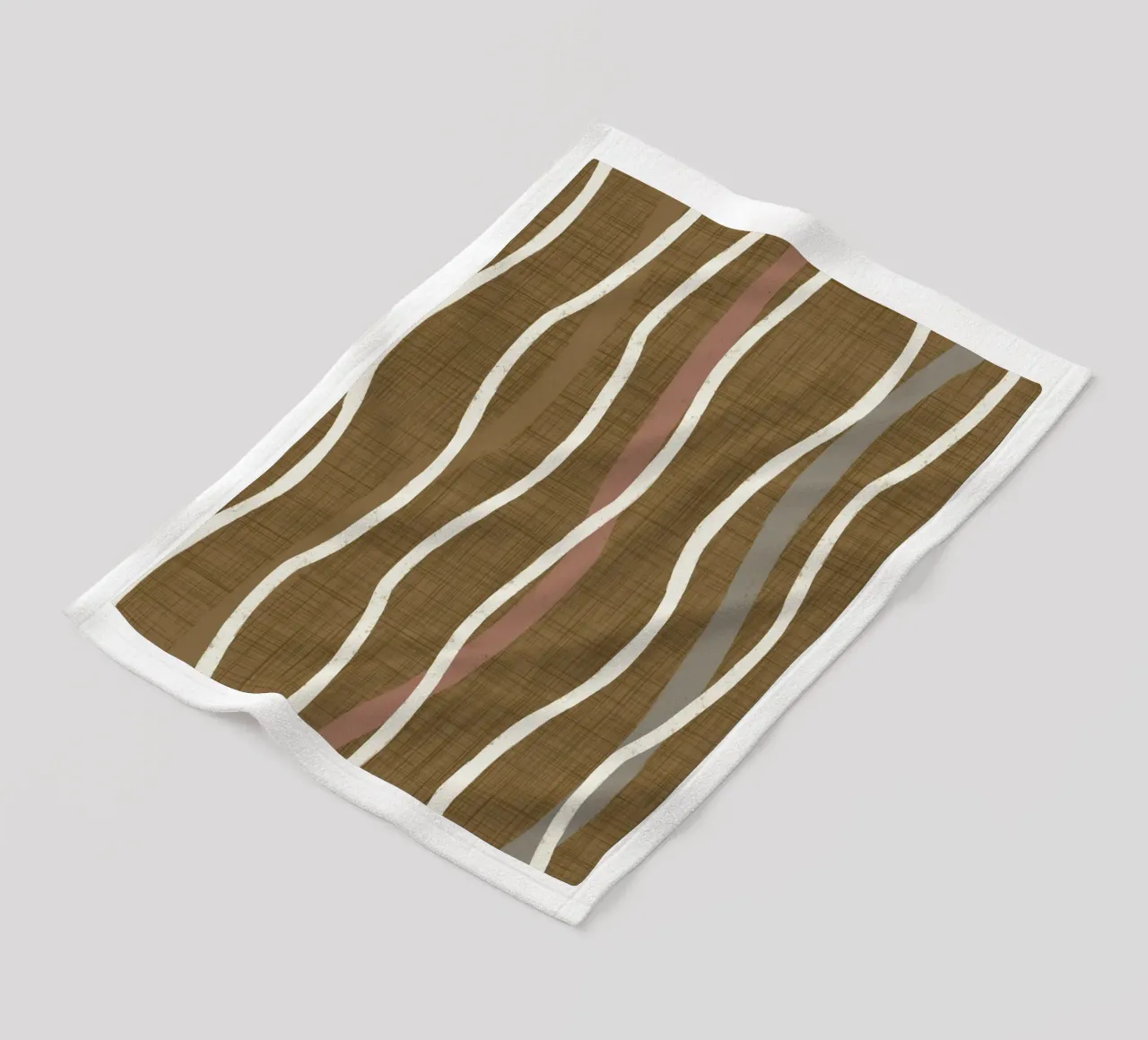 Linee ondulate retrò Oro spento PANTONE 17-0935 - Mid Century Mod coperta in pile da susanacosta