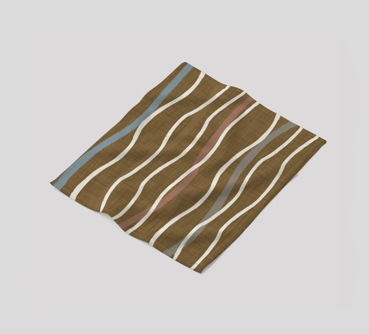 Linee ondulate retrò Oro spento PANTONE 17-0935 - Mid Century Mod coperta in pile da susanacosta