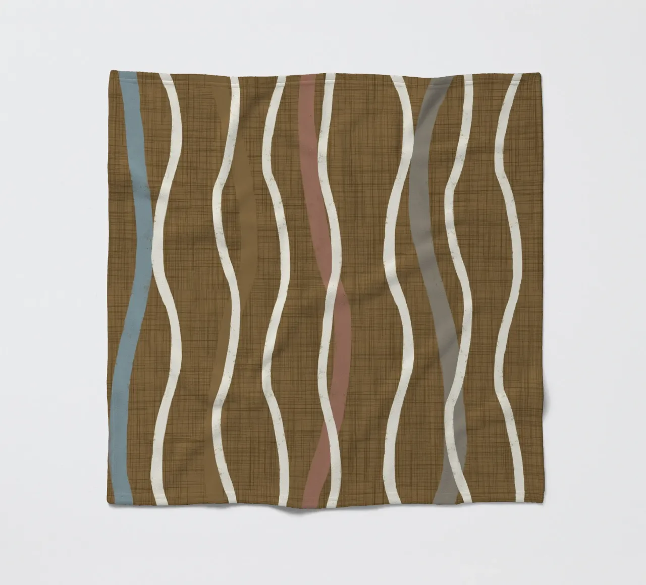 Linee ondulate retrò Oro spento PANTONE 17-0935 - Mid Century Mod coperta in pile da susanacosta