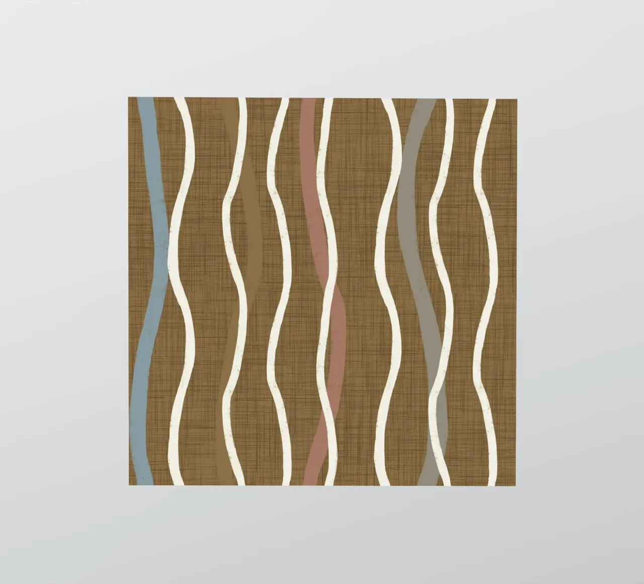 Linee ondulate retrò Oro spento PANTONE 17-0935 - Mid Century Mod adesivo da susanacosta