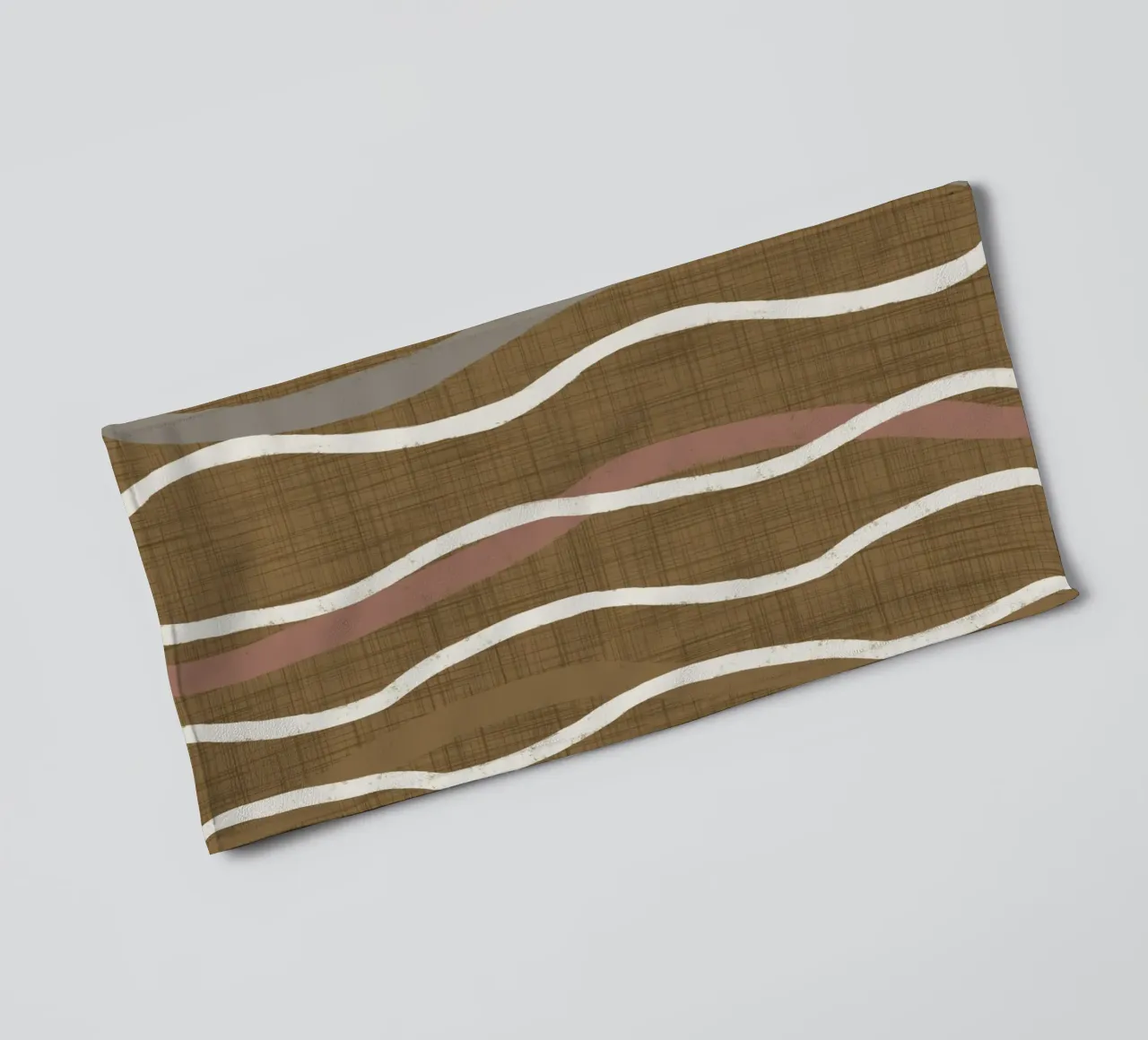 Linee ondulate retrò Oro spento PANTONE 17-0935 - Mid Century Mod asciugamano da bagno da susanacosta