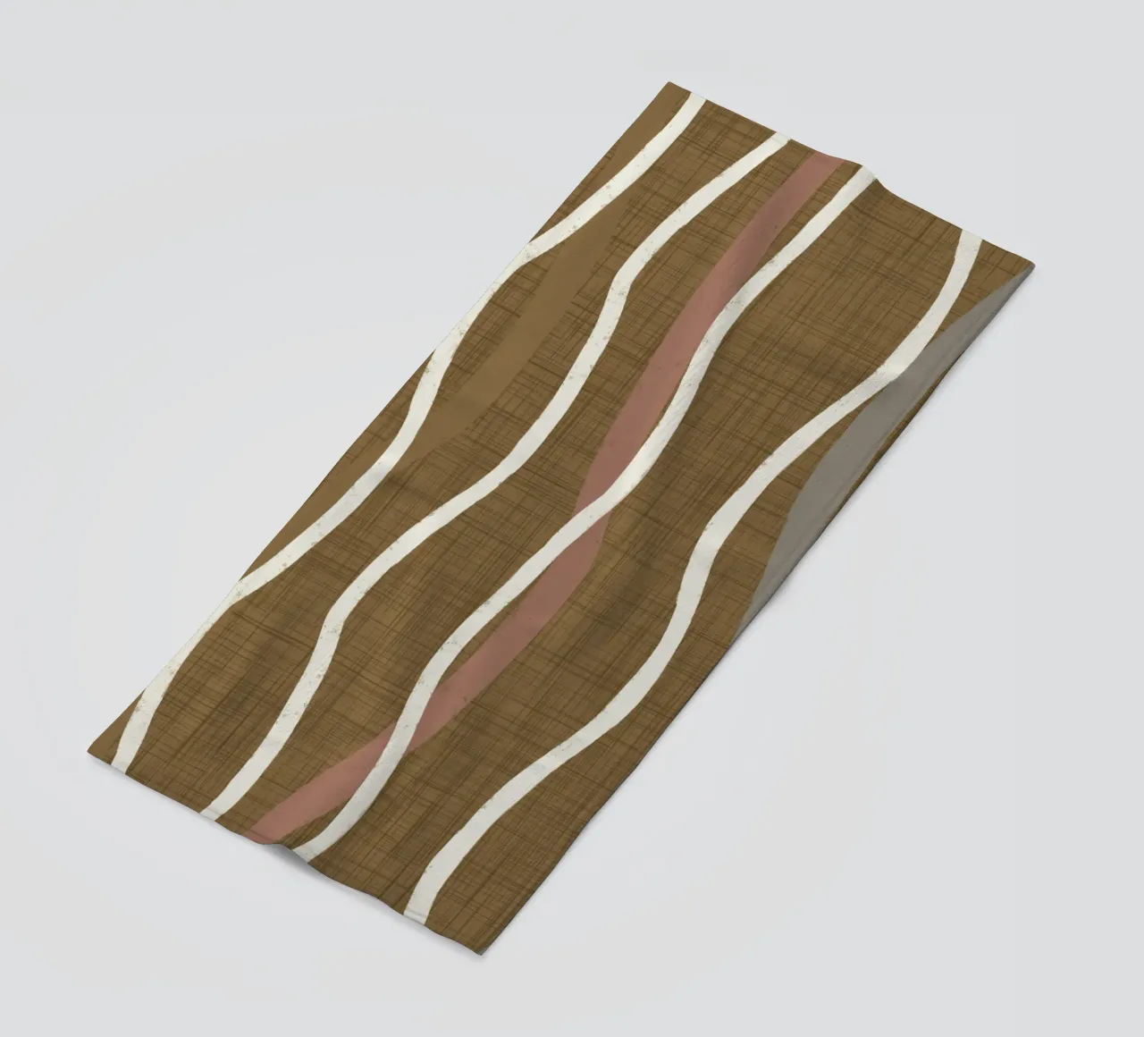 Linee ondulate retrò Oro spento PANTONE 17-0935 - Mid Century Mod telo mare da susanacosta