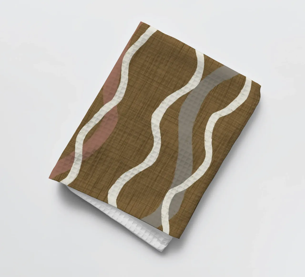 Linee ondulate retrò Oro spento PANTONE 17-0935 - Mid Century Mod canovaccio da cucina da susanacosta