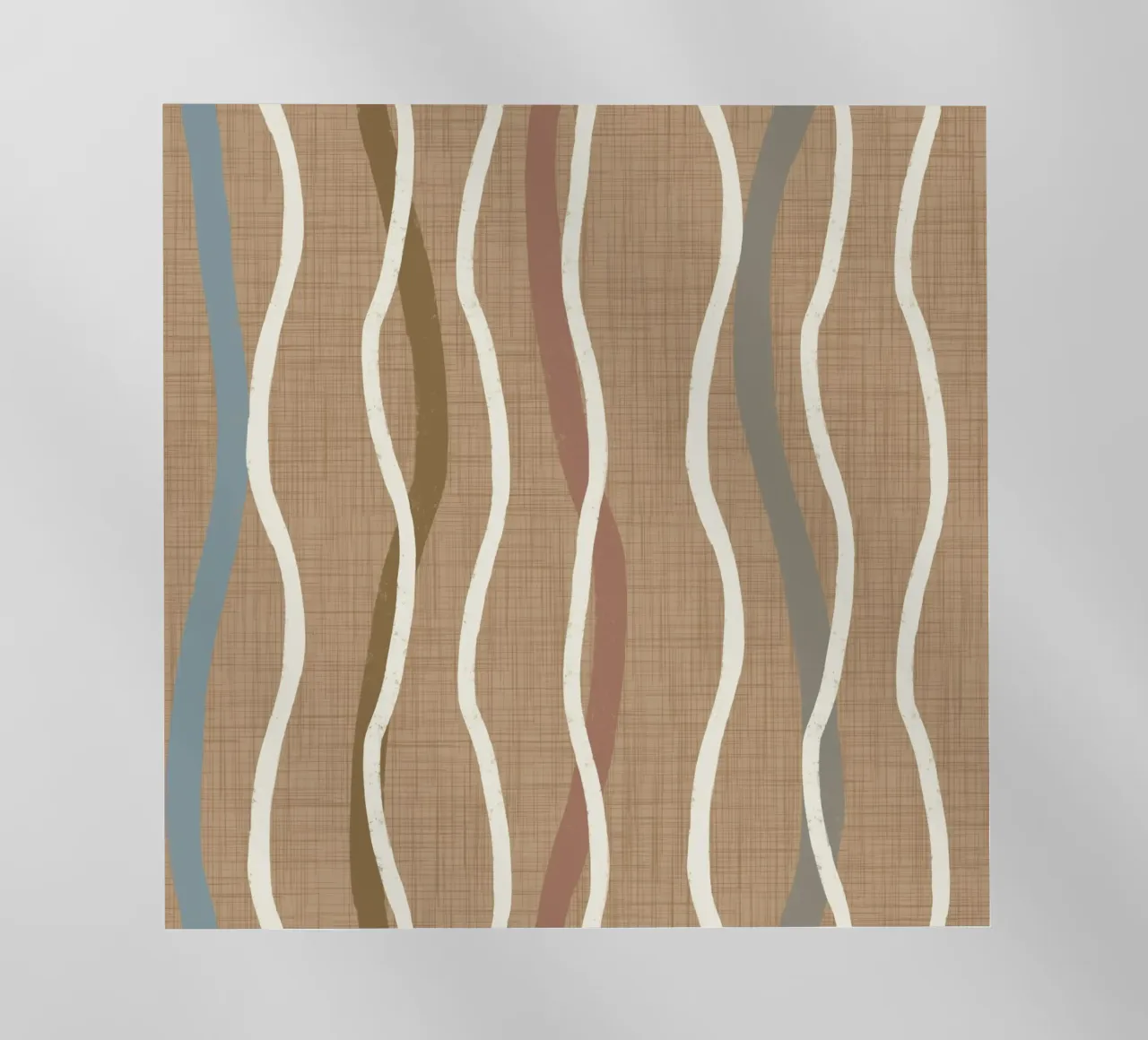 Linee ondulate retrò Buffed Beige PANTONE 20-0025 Metà secolo pellicola backlit da susanacosta