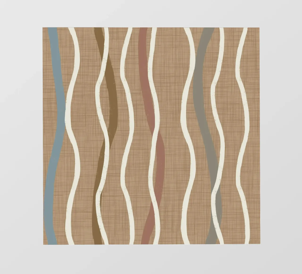 Linee ondulate retrò Buffed Beige PANTONE 20-0025 Metà secolo pellicola backlit da susanacosta