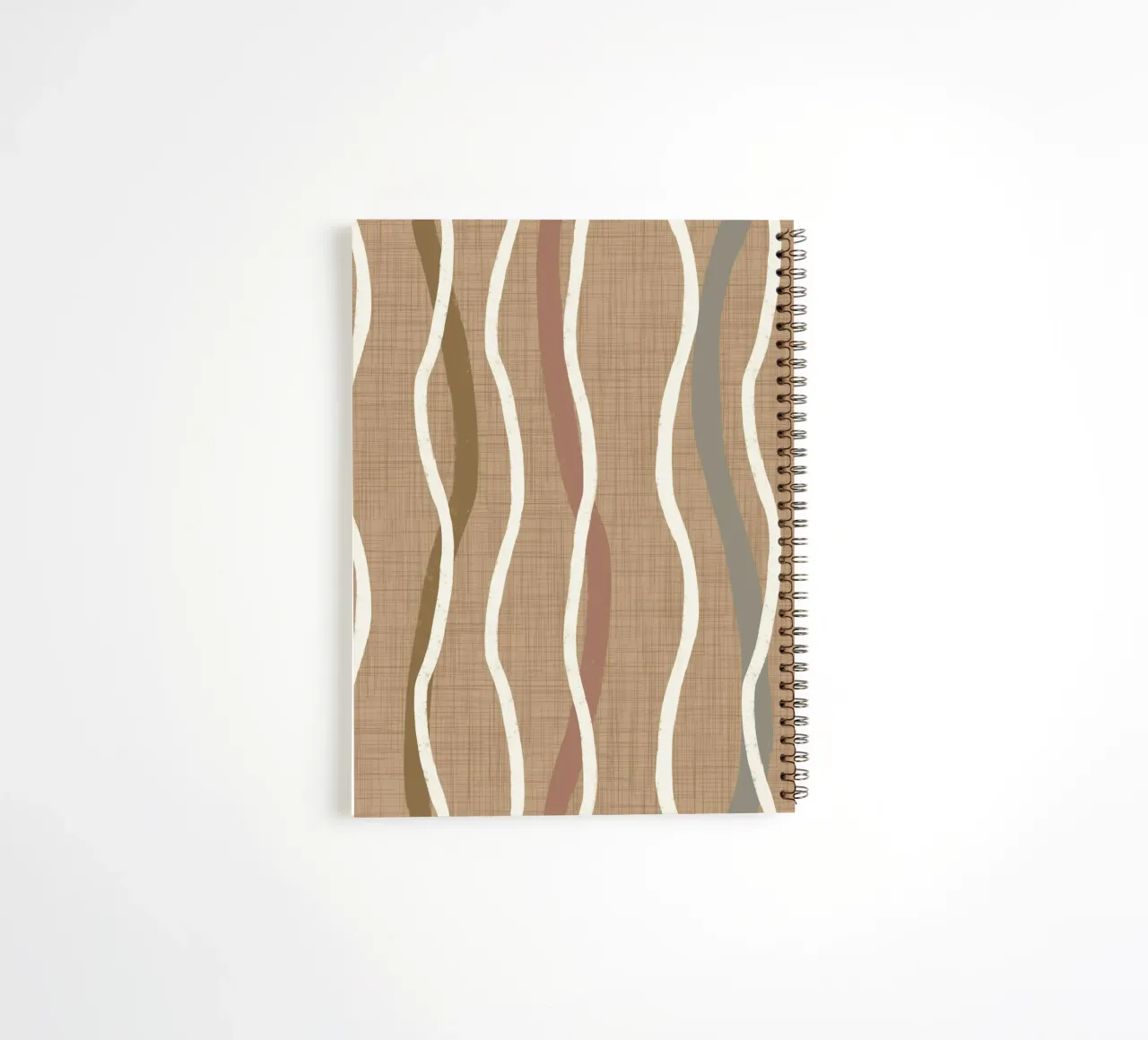 Linee ondulate retrò Buffed Beige PANTONE 20-0025 Metà secolo diario ad anelli da susanacosta
