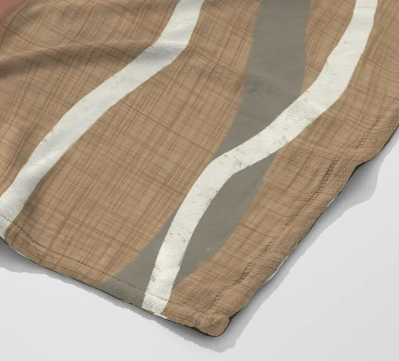 Linee ondulate retrò Buffed Beige PANTONE 20-0025 Metà secolo coperta in pile da susanacosta