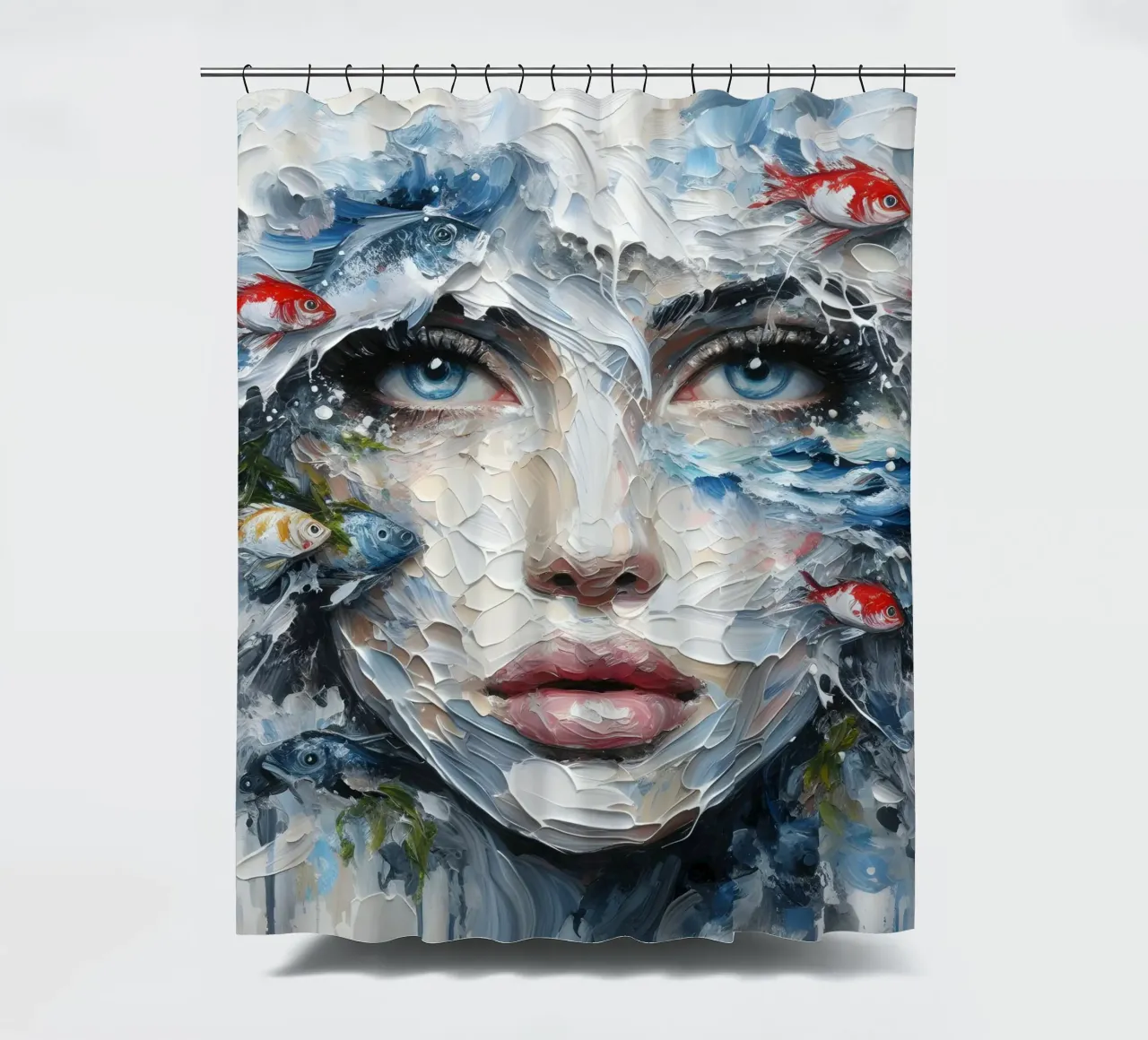 Nuotare con i pesci Pittura tenda da doccia da ARTOMATIC