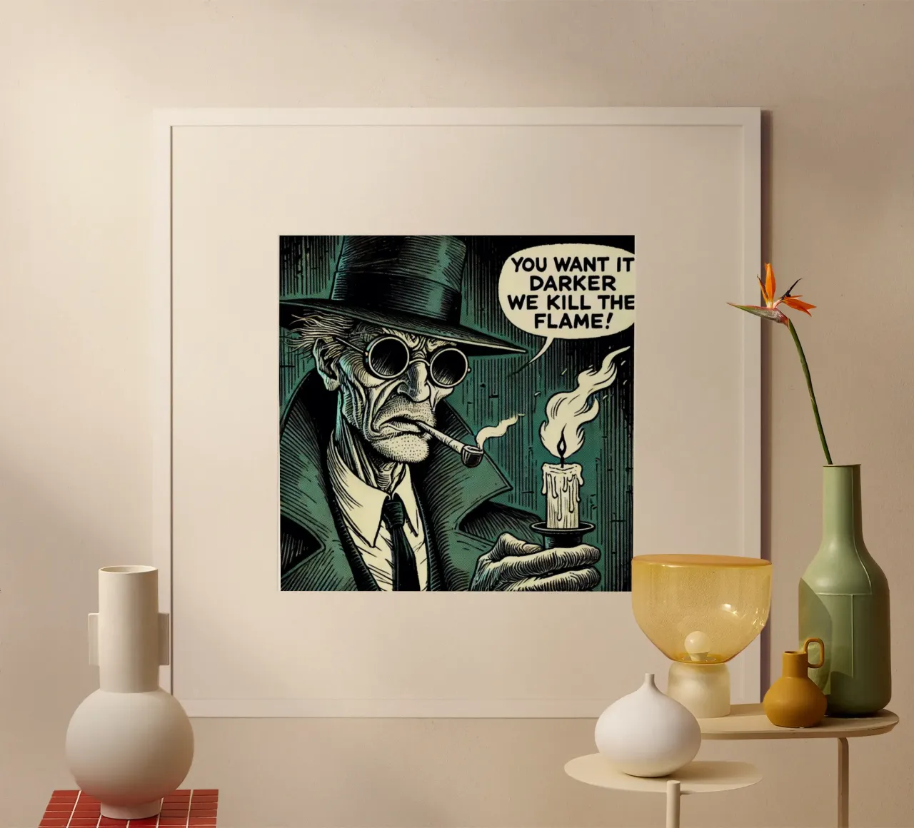 you want it darker - Vintage Poster poster con telaio in plastica da posterprints-by-nomad