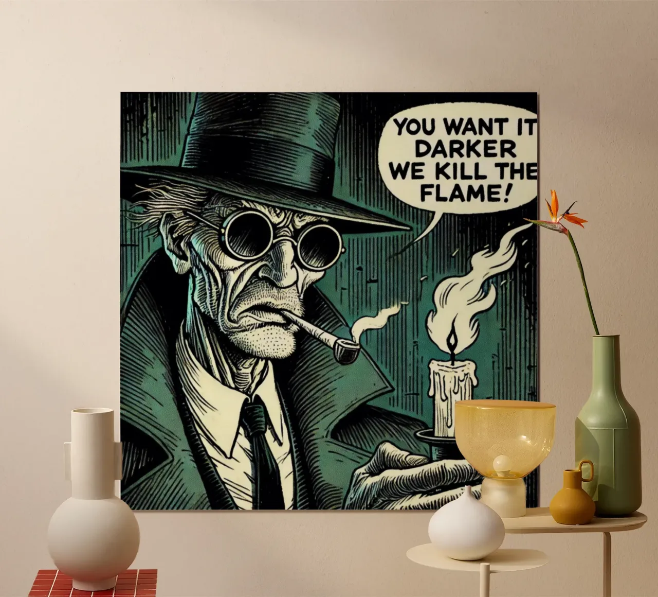 you want it darker - Vintage Poster poster con telaio in plastica da posterprints-by-nomad