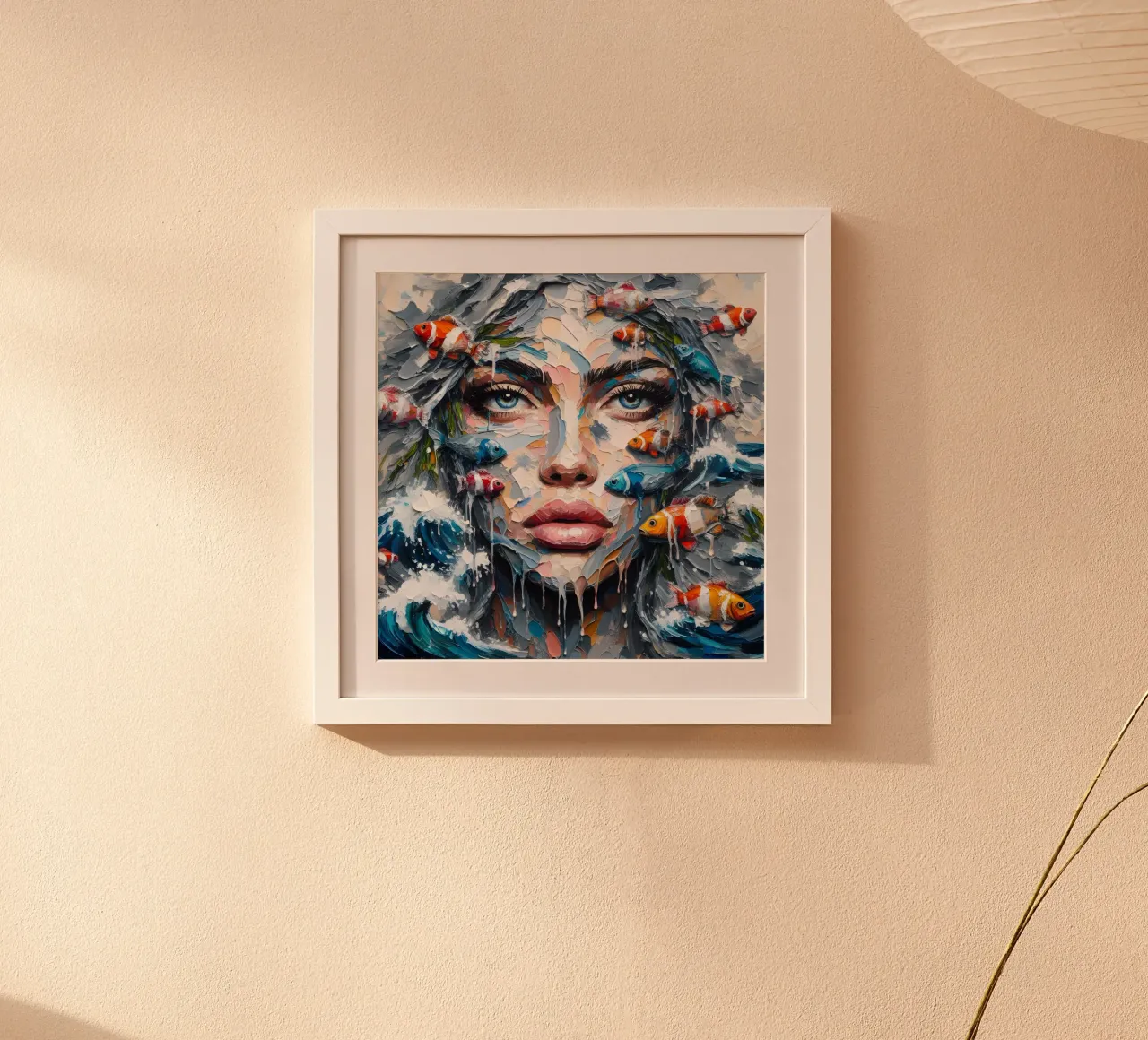 ES GIBT NOCH VIELE FISCHE IM MEER PORTRÄT Poster mit Aluminium Rahmen von ARTOMATIC