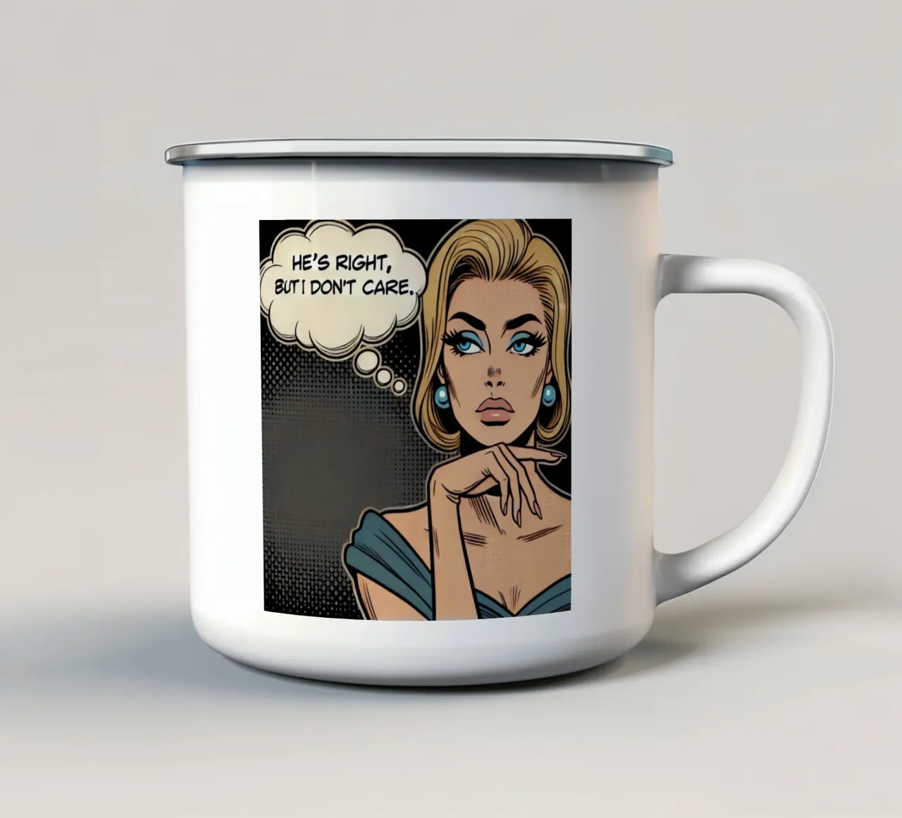 He is right - Vintage Poster tazza in smalto da posterprints-by-nomad